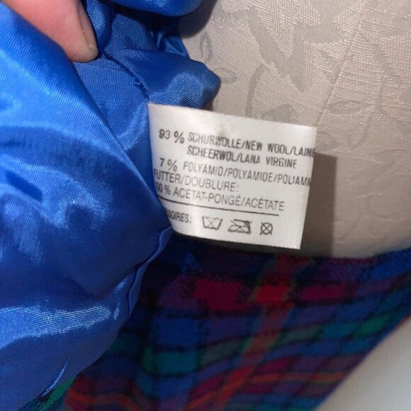 Lady F Vintage Womens Jacket Skirt Suit Size Large Multicolor Retro Plaid - Picture 9 of 9